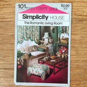 Simplicity House #101 The Romantic Living Room Sewing Patterns, 1979